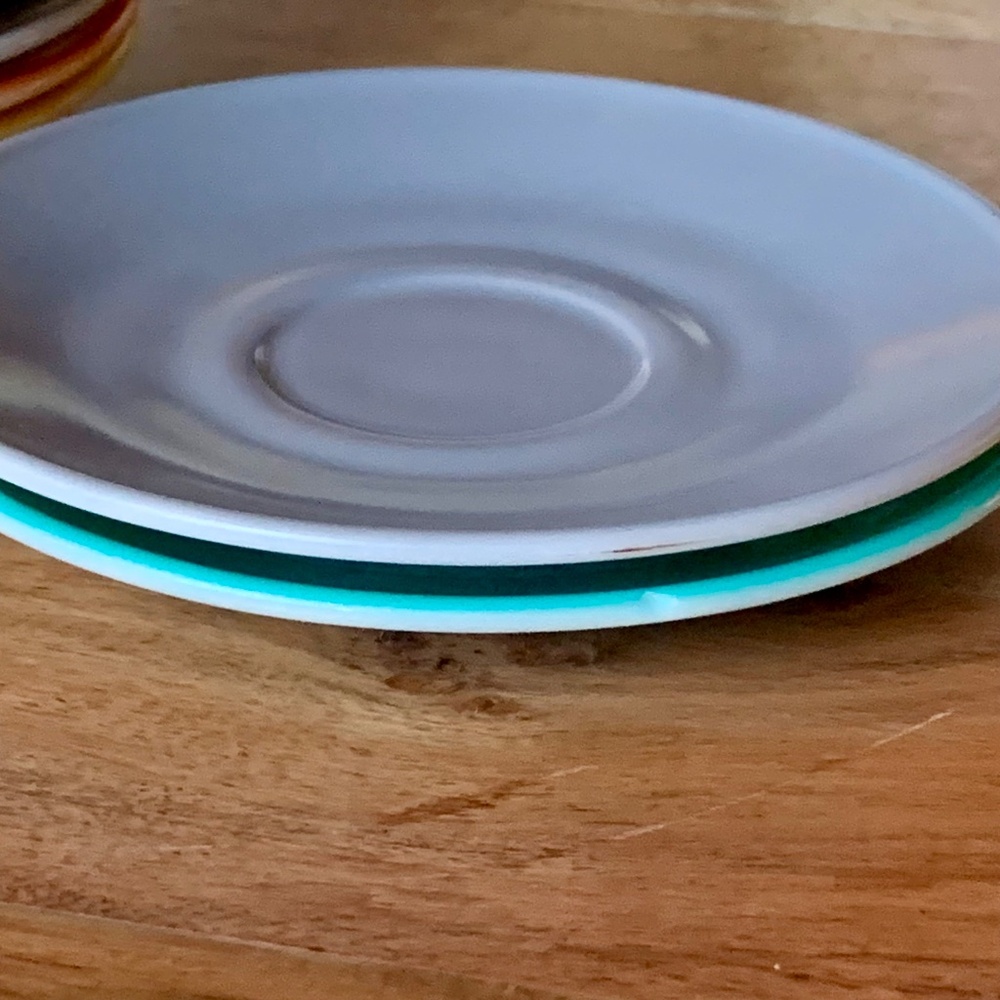 Vintage Hazel Atlas Crinoline Saucer -- Set of 10 plates – Mid-Century Modern - Picture 6 of 9